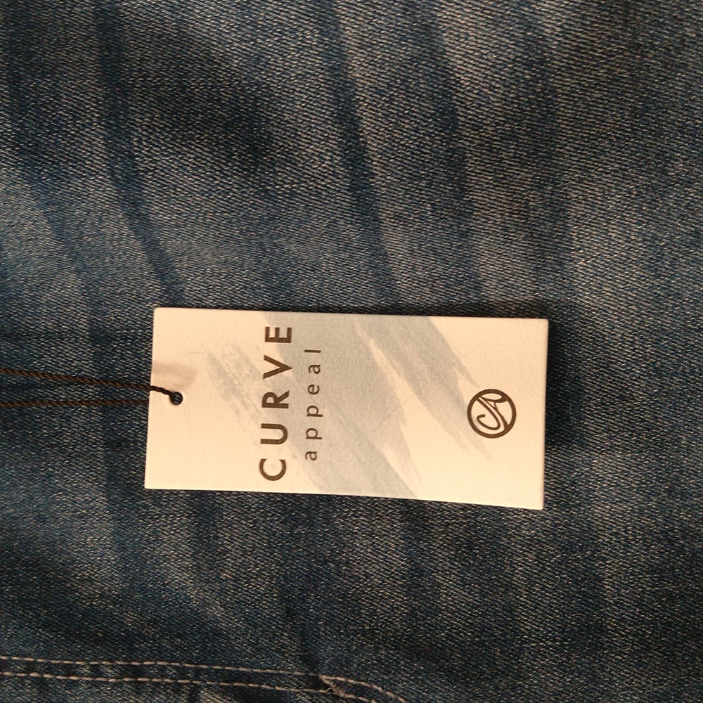 Curve Appeal High Rise Flare Classic Blue Jeans Women's Sz 14/30 NWT Comfy, Y2K - Picture 12 of 14